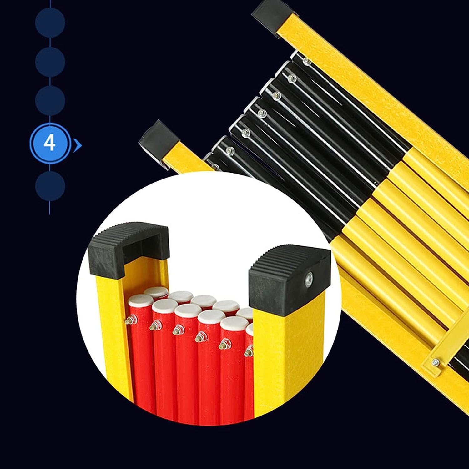 Barrera de tráfico retráctil - Barrera de Seguridad móvil, Amarilla, 1,2 x 2 m, para Bloqueo rápido de áreas, Ideal para Zonas peligrosas y Control de Acceso Restringido.