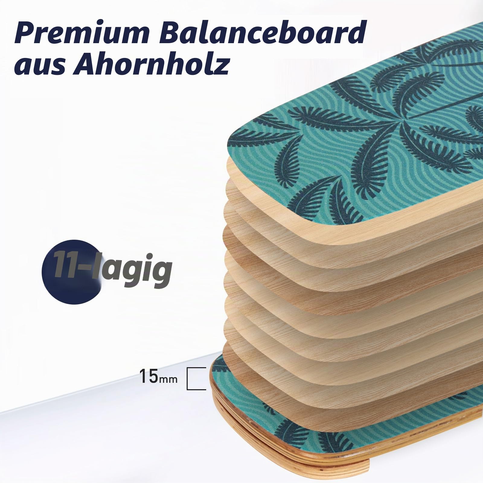 Leogreen Balance Board Holz mit Rocker Skateboard für den Innenbereich