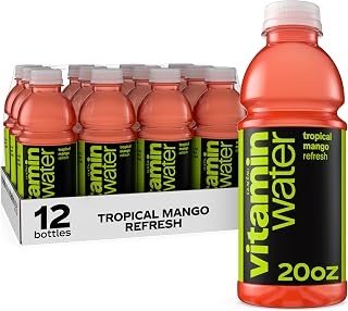 vitaminwater Refresh Tropical Mango, Flavored Water Beverage Bottles, 20 fl oz, 12 Pack