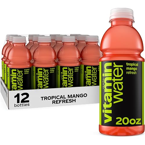 vitaminwater Refresh Tropical Mango, Flavored Water Beverage Bottles, 20 fl oz, 12 Pack