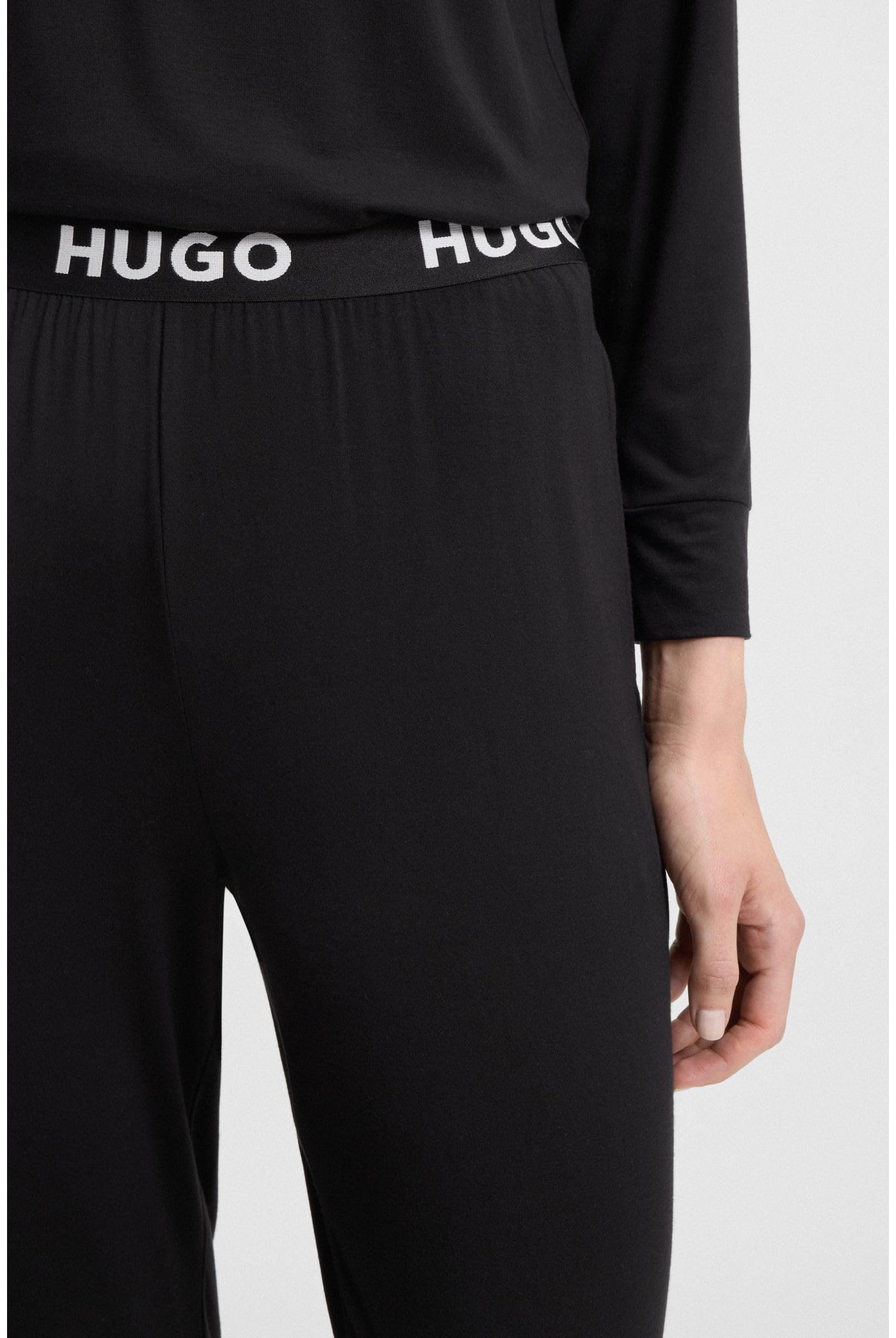 HUGO Pyjama-Hose Aus Stretch-Jersey Mit Logo-Bund Und Beinbündchen