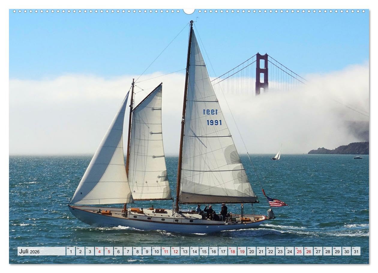 Segeln - mit dem Wind (hochwertiger Premium Wandkalender 2026 DIN A2 quer), Kunstdruck in Hochglanz: Stimmungsvolle Bilder von Segeltörns rund um die Welt (CALVENDO Sport)