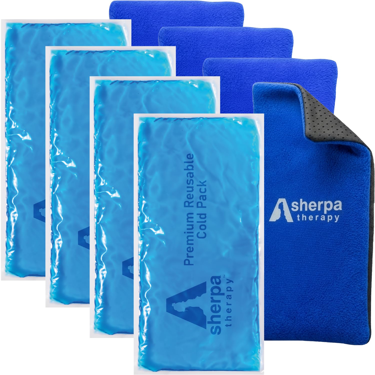 Paquete de 4 paquetes de hielo flexibles para lesiones reutilizables, compresas frías de gel para rodilla, espalda, cuello, muñeca, mano, codo, tobillo, alivio del dolor - 9.5 x 4.5