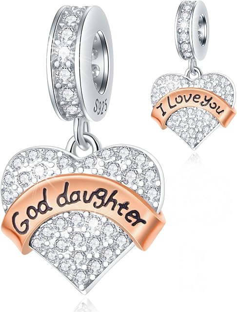 Family Charms, 925 Sterling Silver Mother Father Daughter Son Sister,Godmother Goddaughter Nana,Husband Wife,Aunt,Faith,Best Friends,I Love You Heart Pendant,fit for Birthday/European DIY Bracelet