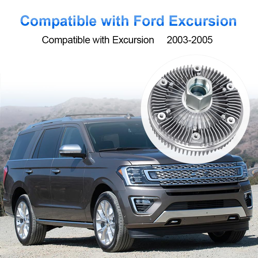 WATERWICH Fan Clutch Compatible with Ford 2003 2004 2005 2006 2007 F250 F350 F450 F550 Super Duty, Excursion, E-350 E-450 E-550 6.0L V8 Powerstroke Diesel Engines Replace# 3261