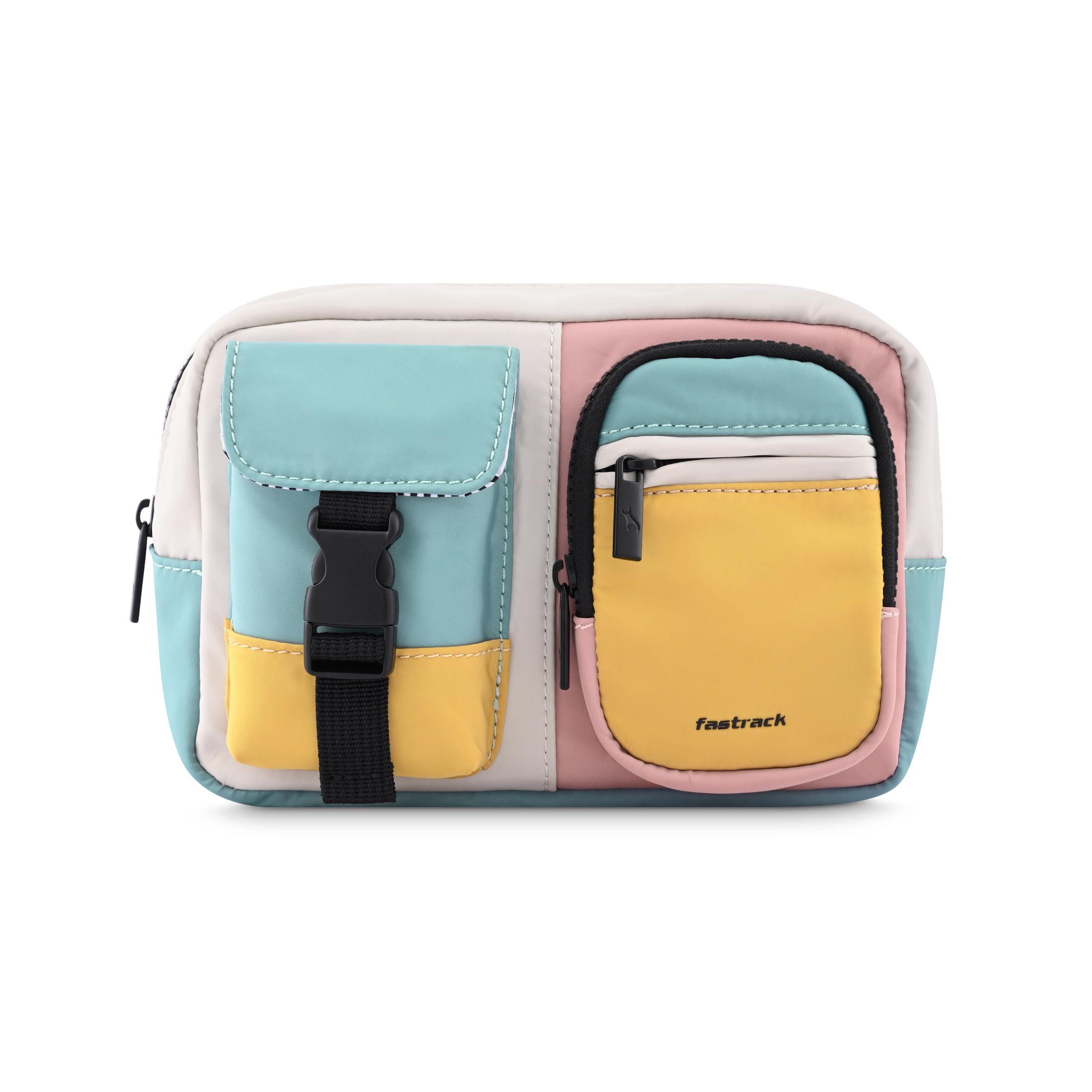 Colorblock Nylon Waist Bag for Men & Women | Stylish Travel Fanny Pack | Adjustable Waist Strap | Multiple Zippered Compartments | Lightweight & Durable Casual Bag-image-41
