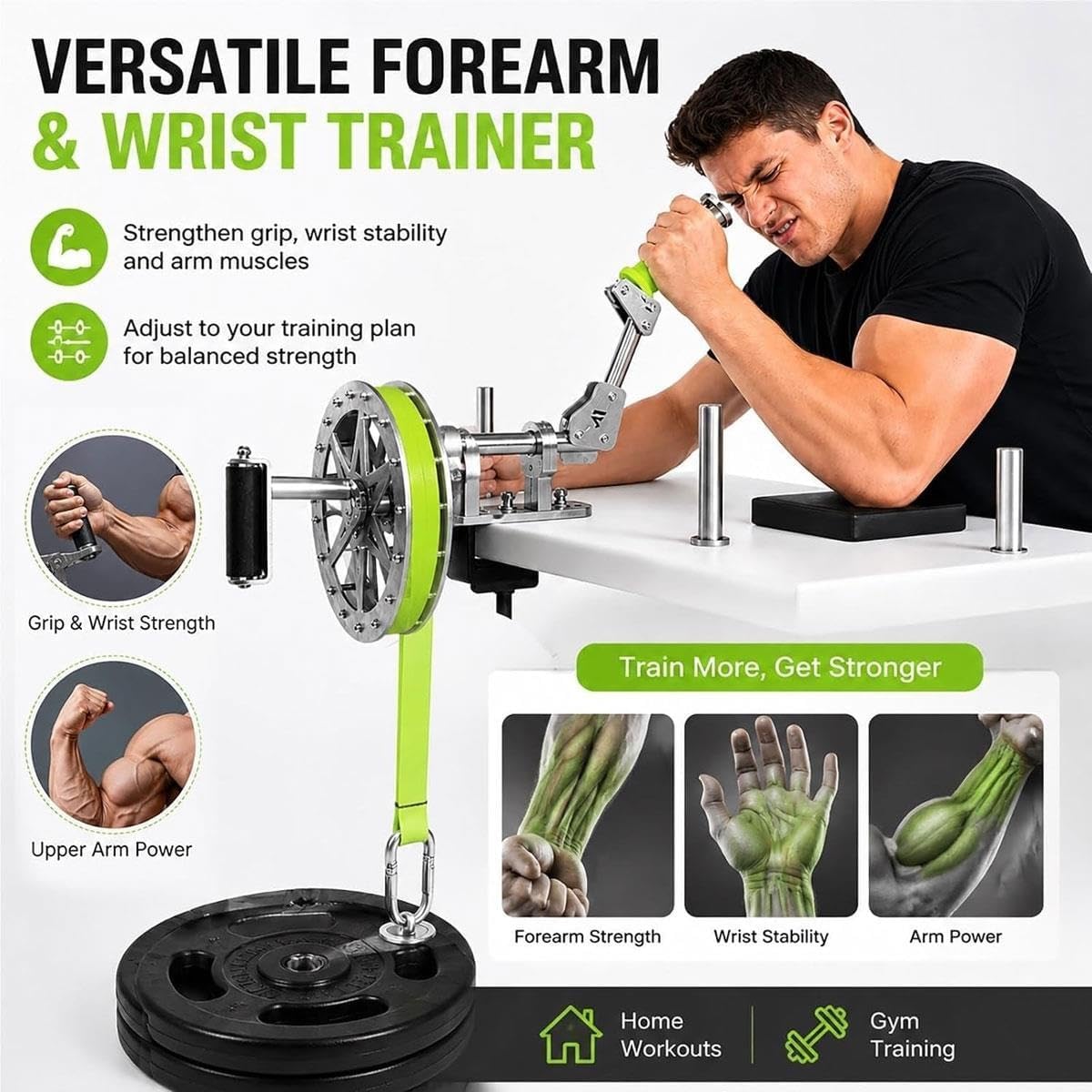 Attrezzo per allenamento di braccio di ferro con pressione laterale, simulatore professionale di braccio di ferro, per la forza di polsi e avambracci, ideale per gli appassionati di fitness.