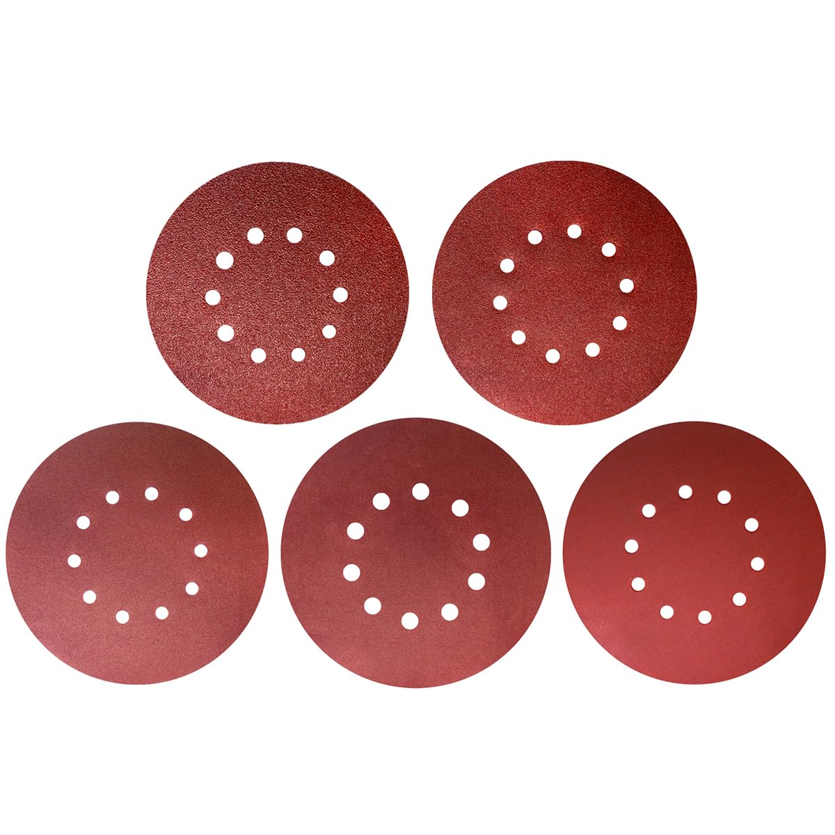 Meccion 225mm Sanding Discs Assorted 50pcs Sander Discs Pads 40 80 120 180 240 Grits 9 Inch 10 Holes Hook and Loop Sandpaper for Random Orbita