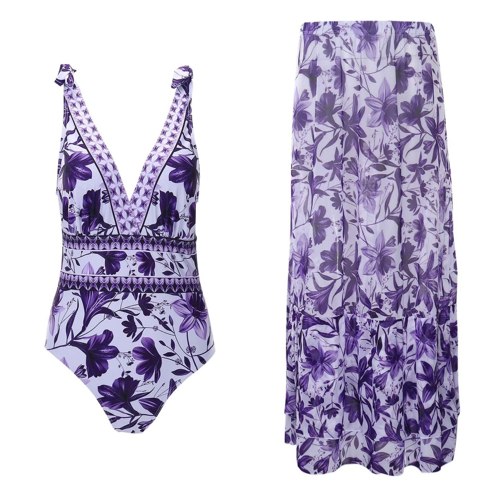 Maillot De Bain Femme 1 Pieces Grande Taille, Maillot De Bain Femme Grande Taille, Versatile Swimsuit For Beach And Pool Stylish V Neck Design With Prints For Spring Summer And Fall For Relaxing Days