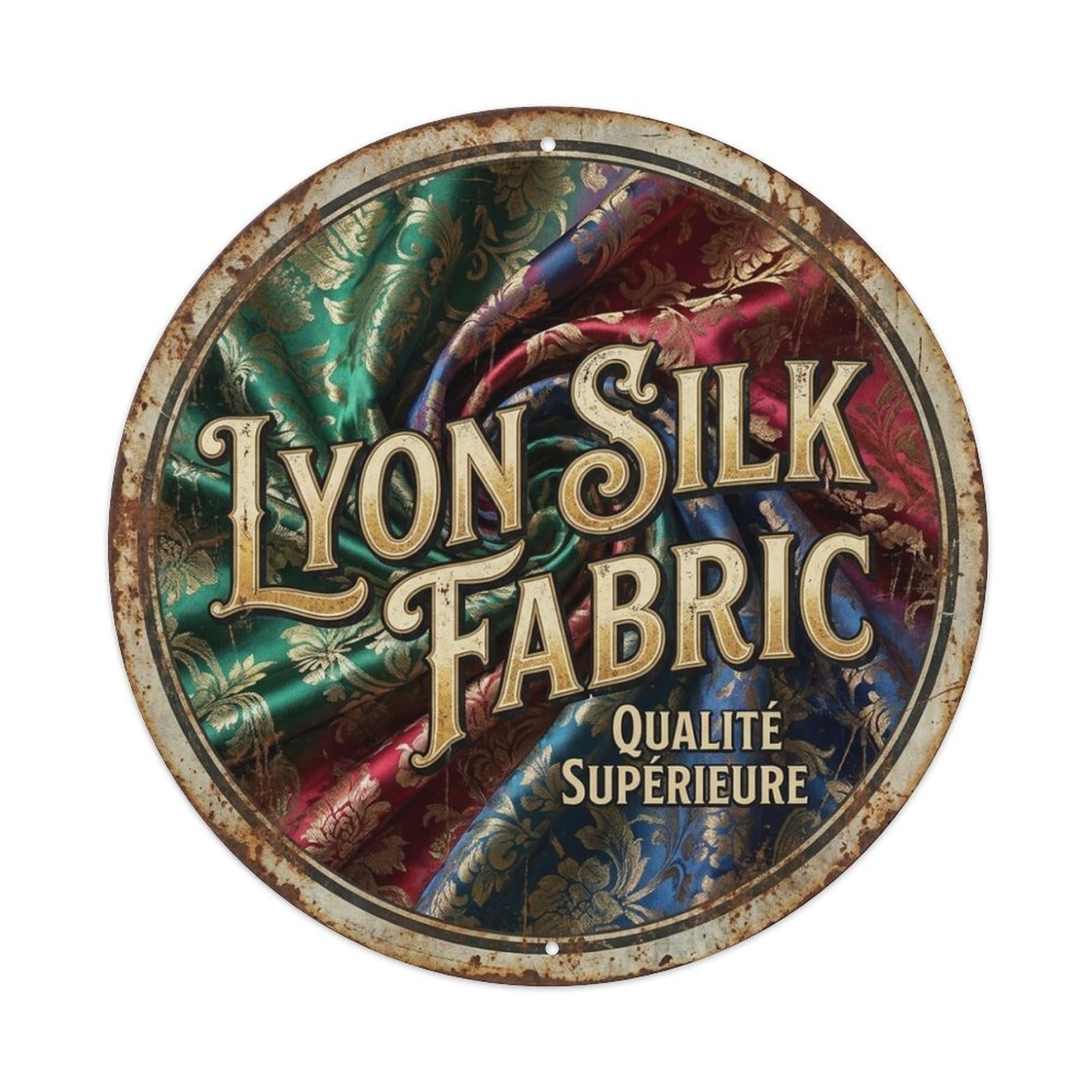 Silk Fabric France Lyon Textile Heritage Metal Tin Sign