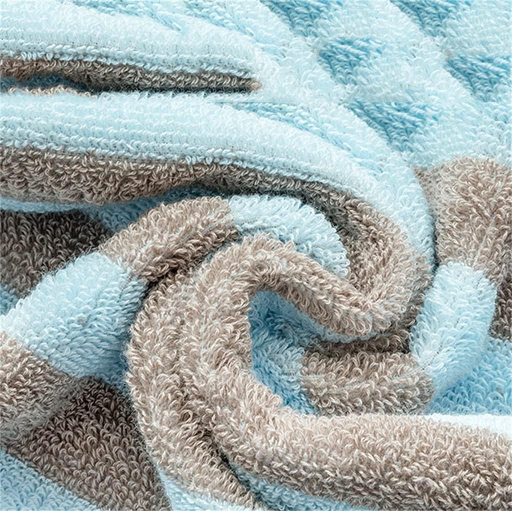Cotton Towels 2 Packs of Striped Face Wash Men and Women Couples Soft Absorbent and Quick-Drying Towels(E)
