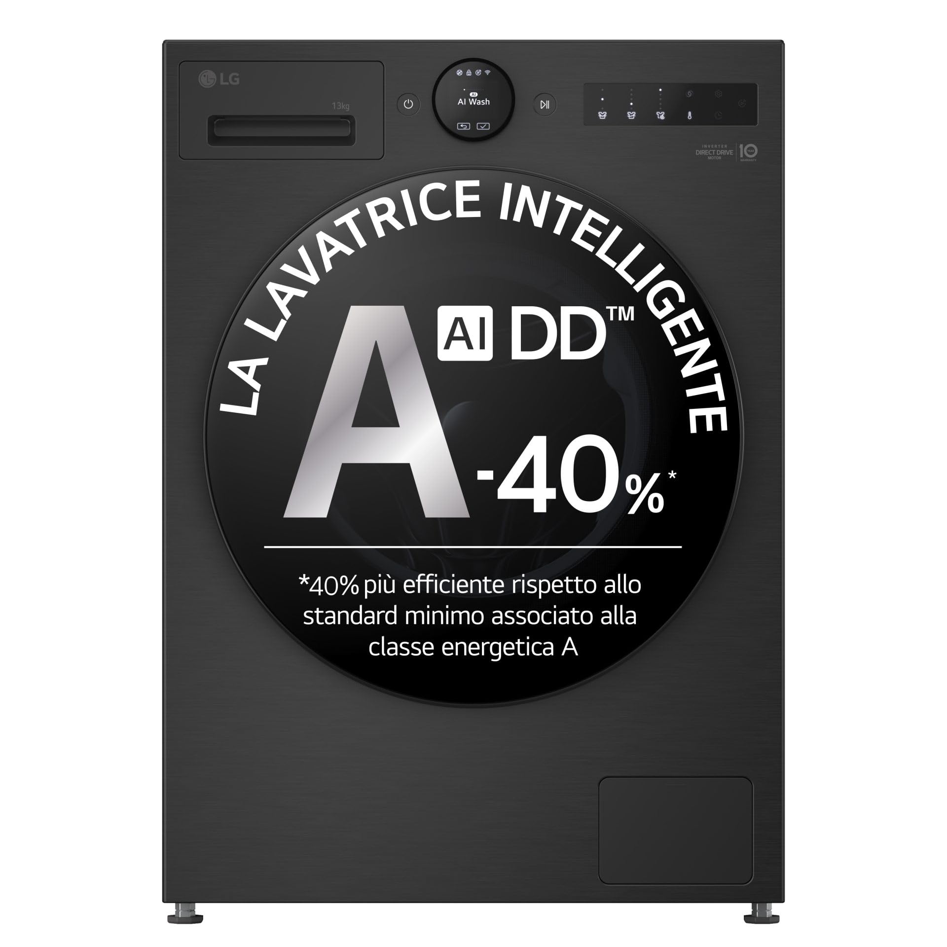 F4X7013TBB - Lavatrice 13 Kg, Carica Frontale, 1400 giri, Classe energetica A