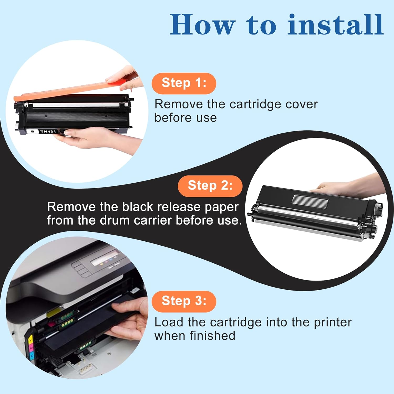 TN431 TN-431 Toner Cartridges 4-Pack Compatible for Brother TN431 TN 431 TN-431 Toner Compatible for Brother MFC-L8900CDW HL-L8360CDW HL-L8260CDW MFC-L8905CDW MFC-L8610CDW HL-L8360CDWT, 4 Color Set