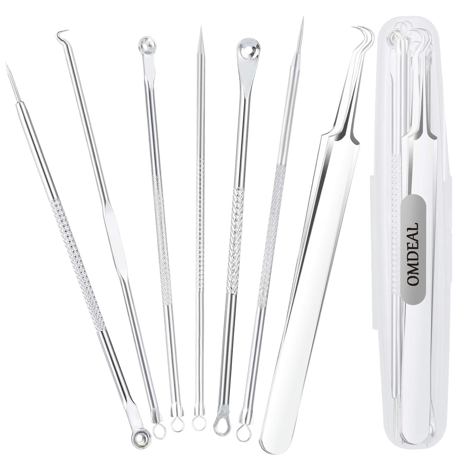 7PCS Blackhead Remover, Blackheads Extraction Removal Tool, Blemish Acne Pimple Extractor, Stainless Steel Removing Kit, Nose Face Clean Tools by OMDEAL : Beauty & Personal Care