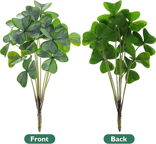 Miniatura 5 de Didiseaon 1 ramo de plantas artificiales de trébol ramas de seda hojas del día de San Patricio decoraciones de fiesta irlandesa