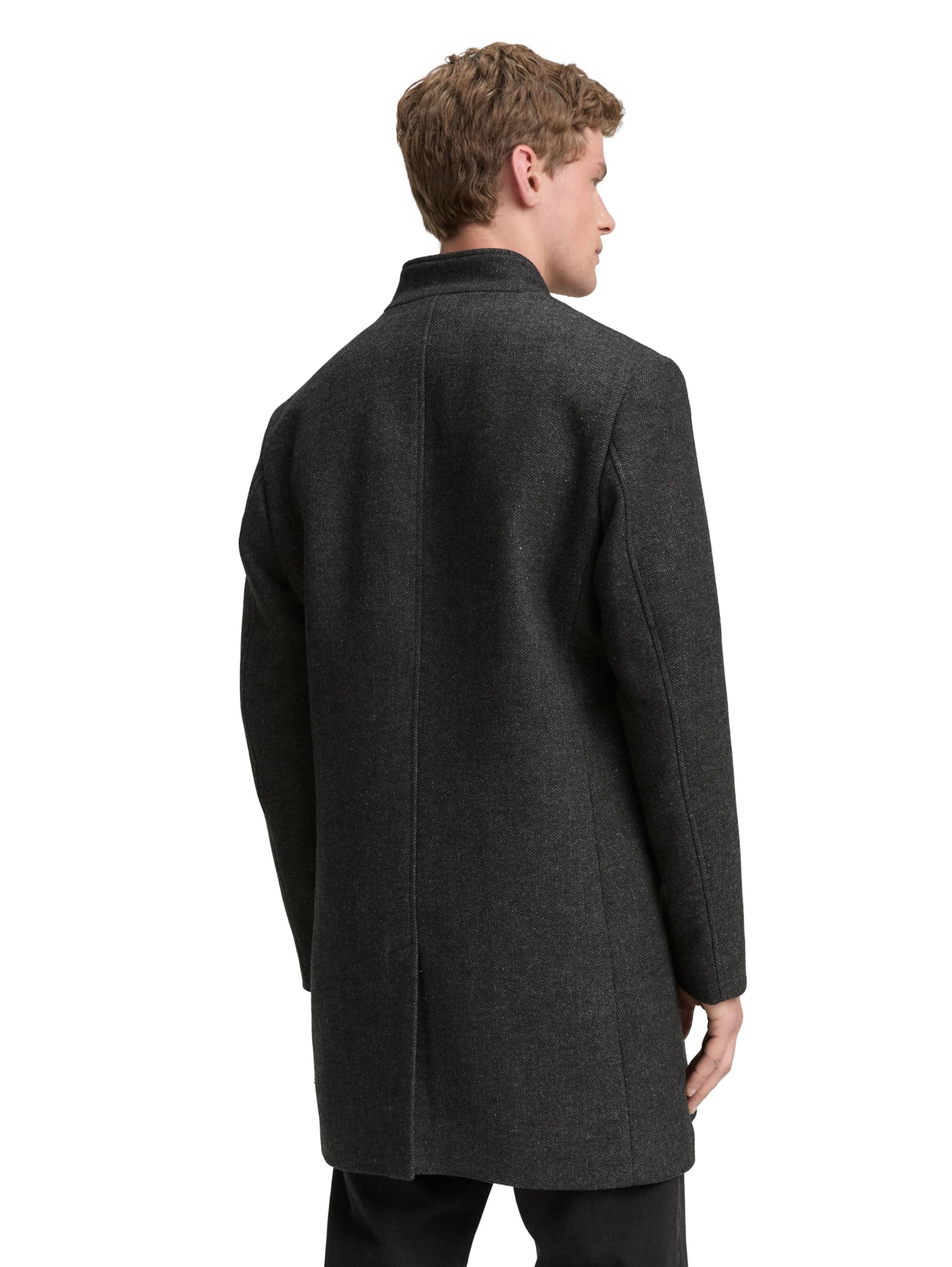 TOM TAILOR Denim Herren Wollmantel mit Stehkragen