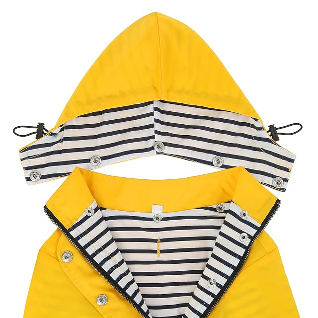 Foto 7 de 7 de HDE Chubasquero de Doble Capa con Cremallera y Capucha para Perros pequeños a Grandes, Color Amarillo