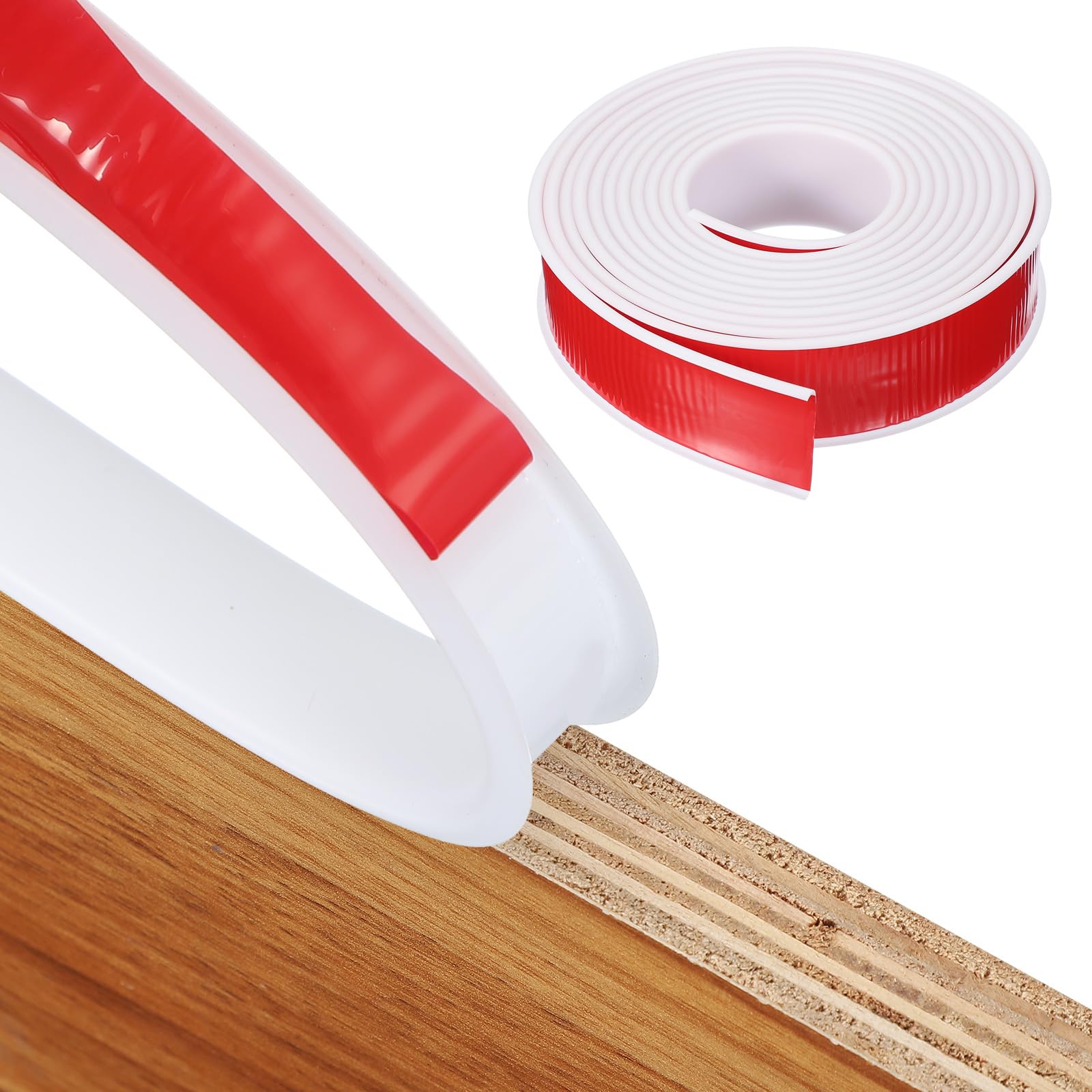 QUARKZMAN Kantenumleimer Selbstklebend, 40mm x 4m Flexibles Kantenschutz Selbstklebend U-Förmig TPE Kantenband für Schrankkanten, Abschlussleiste, Arbeitsplatten, Weiß