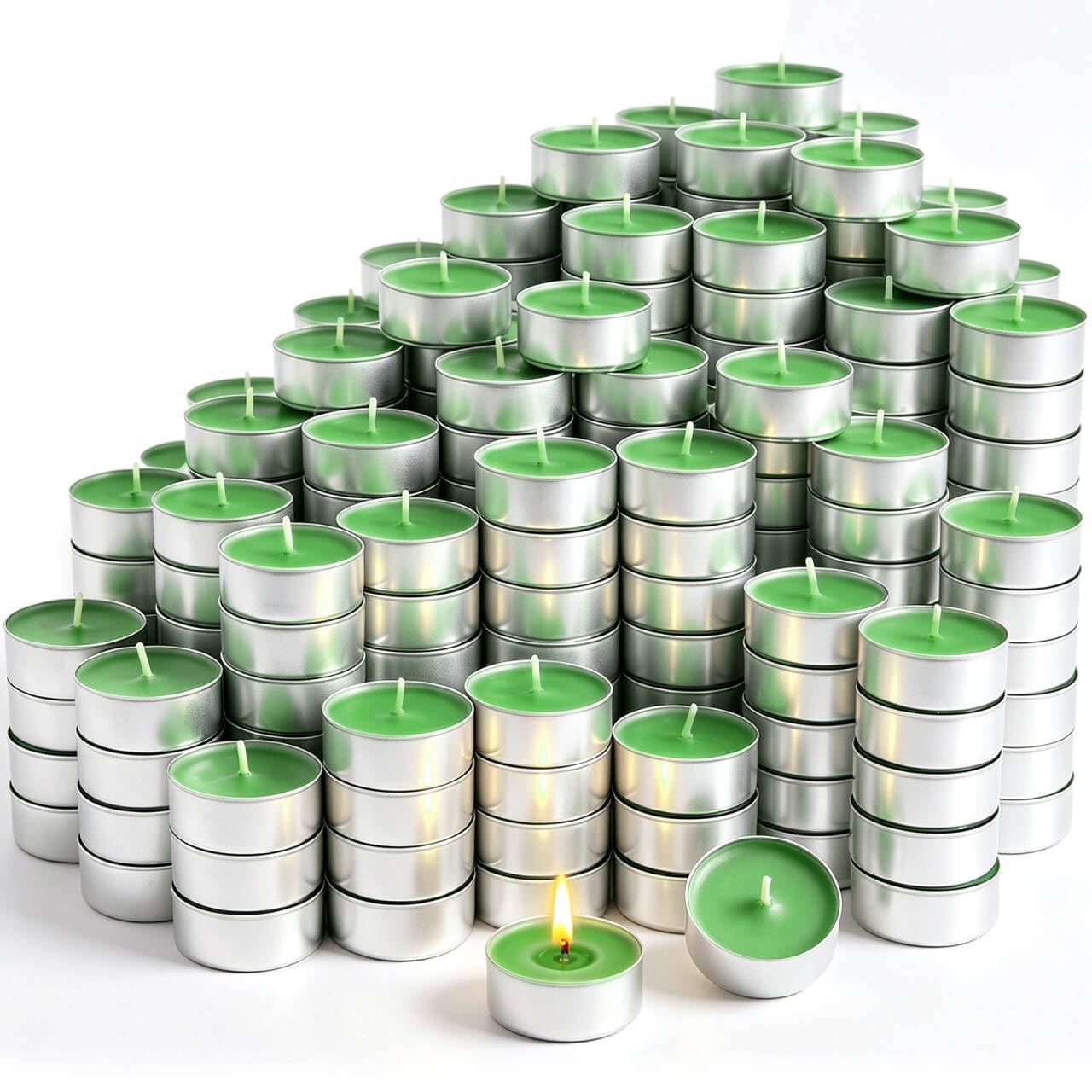 Tea Lights Candles 100 Pack, Sage Scented Tealight Candles, 4 Burning Hours