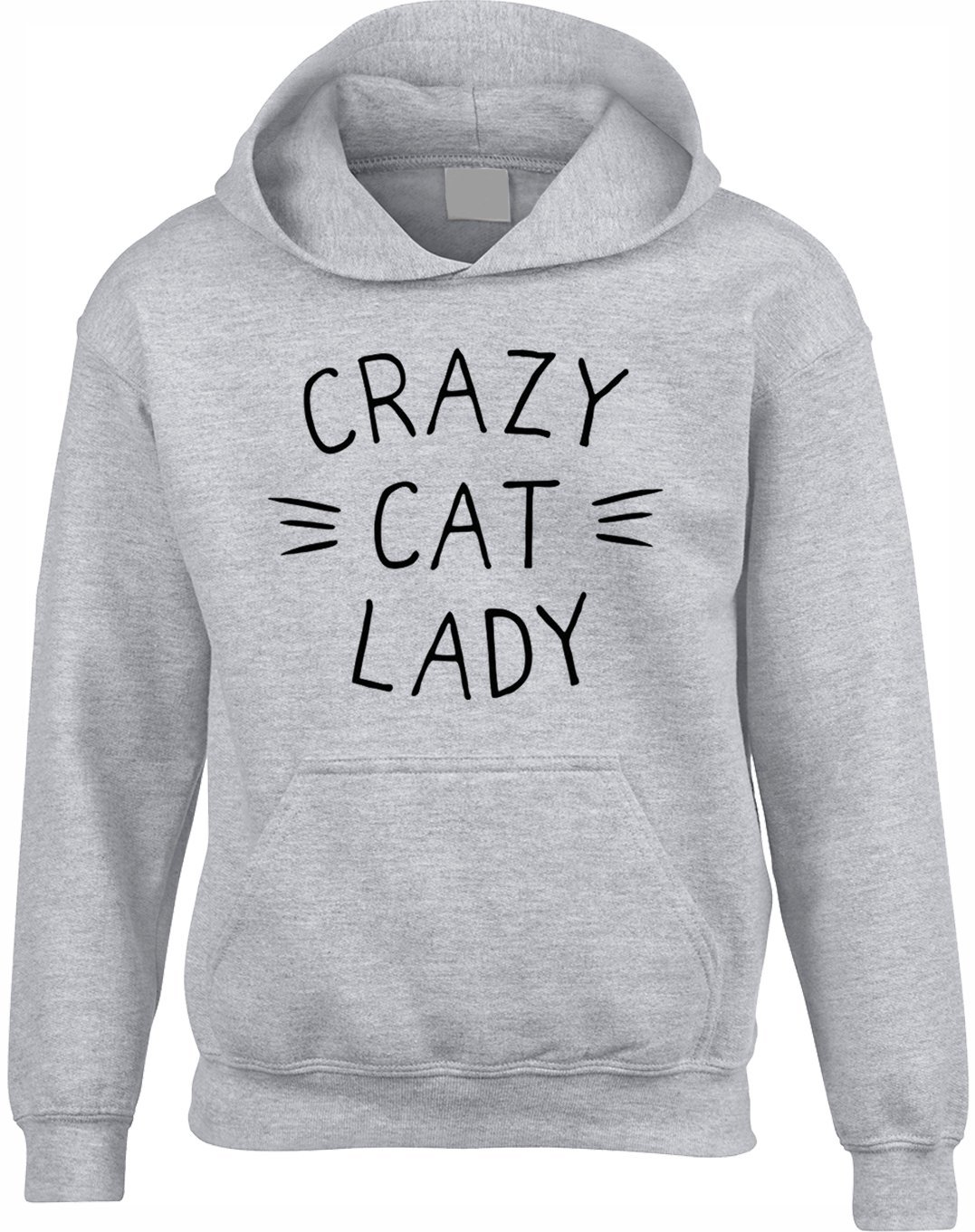 Crown Designs Men's Grey Crazy Cat Lady Funny Unisex Hoodies For Wo & Teenagers - /Small