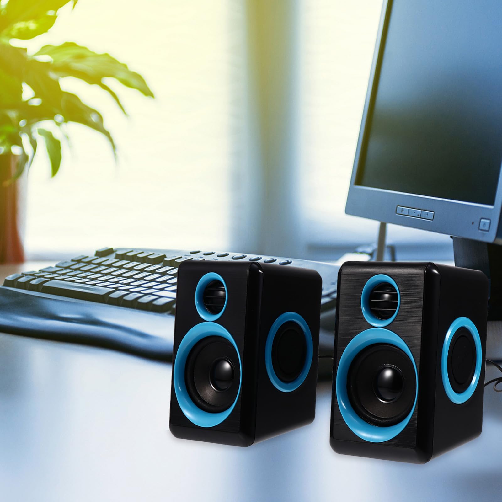 STOBAZA Mini Altoparlanti Colore per Computer Desktop e Laptop USB 2.0 Senza Disturbi Potente in ABS per Ufficio e Casa