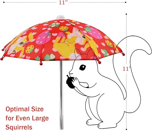 Miniatura 6 de Mini paraguas de repuesto, mesa de picnic con alimentador de ardillas para adornos de jardín de Aliyoham (azul-floral)