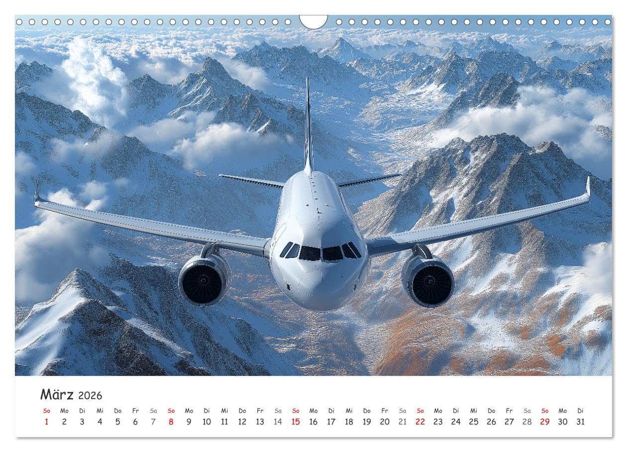 Flugzeugkalender - Die schönsten Passagiermaschinen (Wandkalender 2026 DIN A3 quer), CALVENDO Monatskalender: Atemberaubende Flugzeug-Aufnahmen in ... begeistert sind (CALVENDO Mobilitaet)