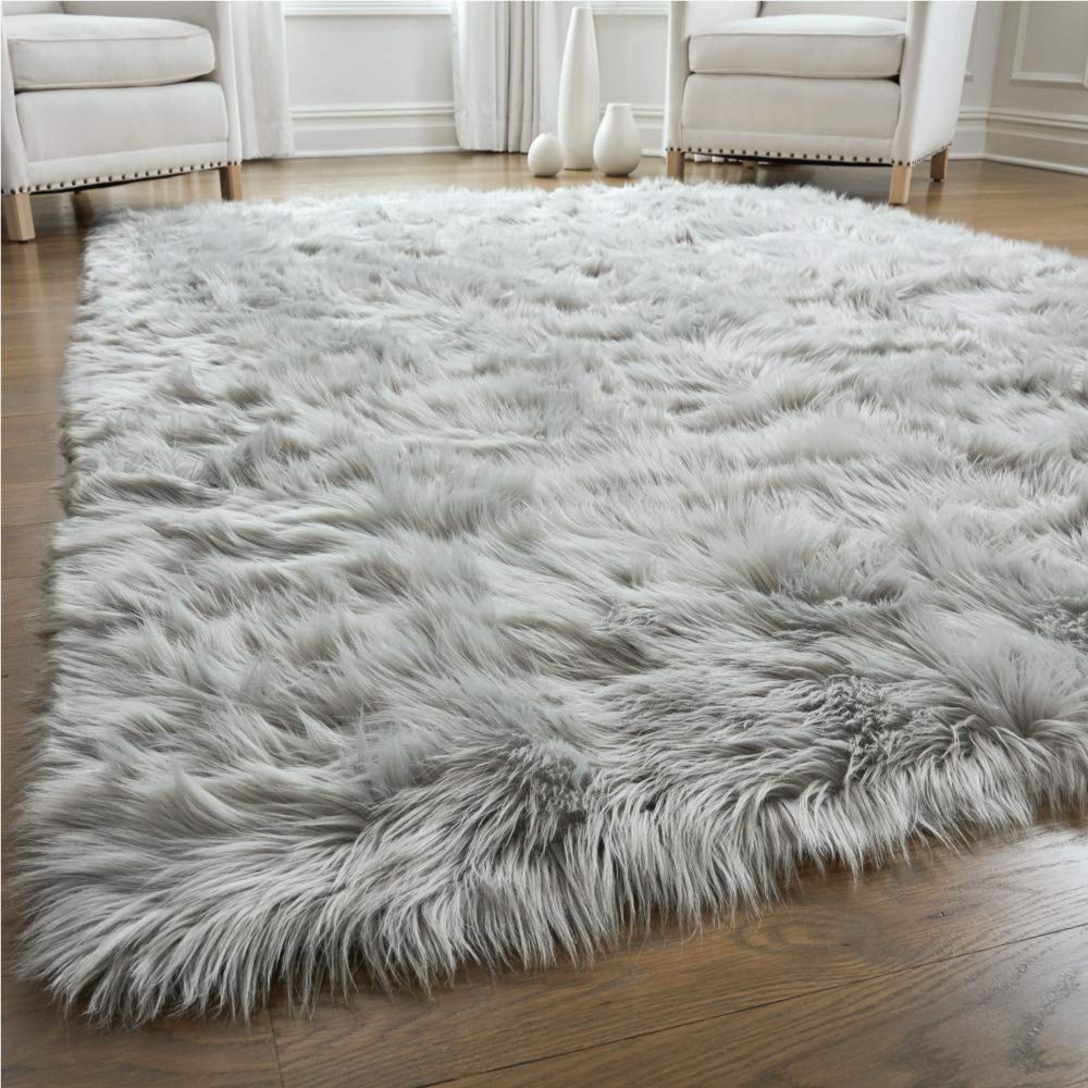 Buy Gorilla Grip Thick Fluffy Faux Fur Washable Rug, 5x7, Shag Carpet