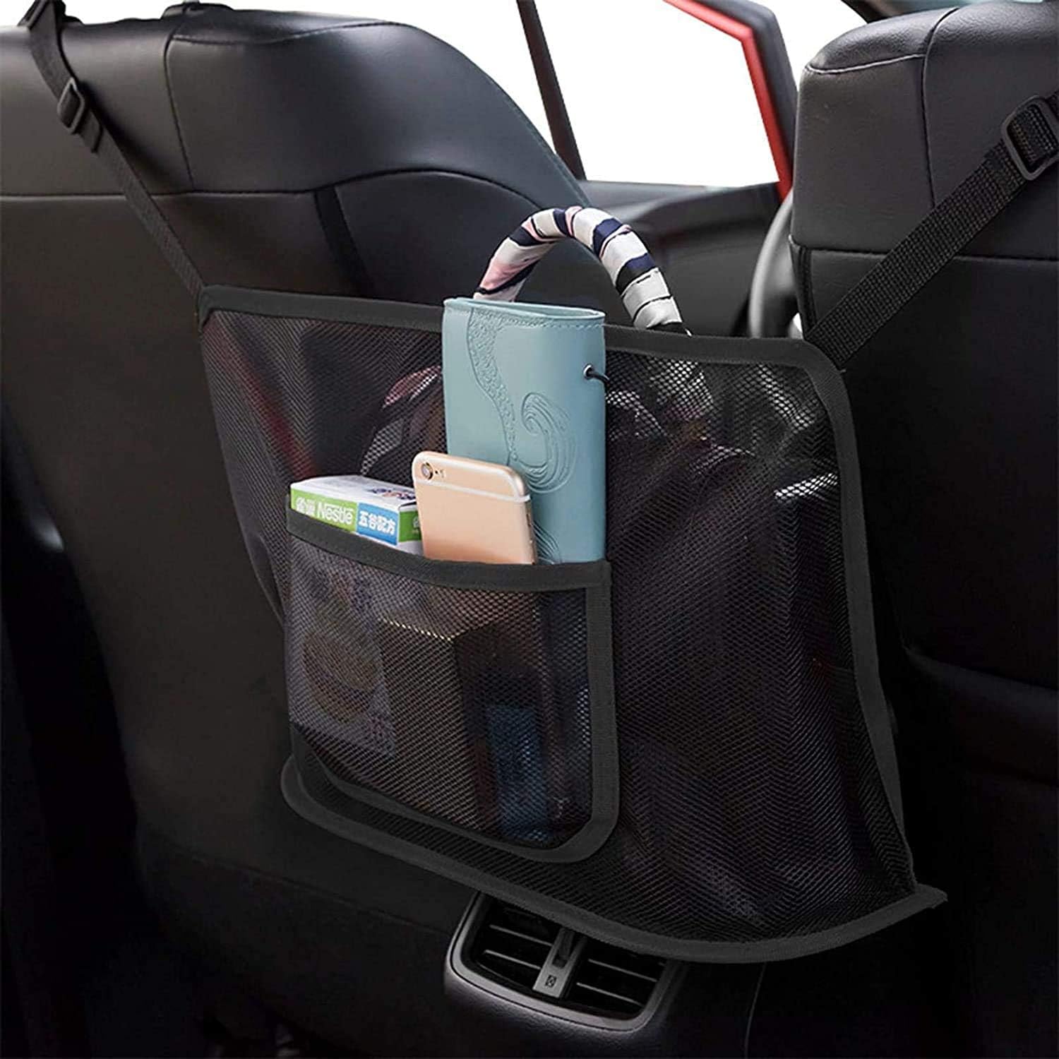 YDSTNiu Car Net Pocket Handbag Holder for Toyota RAV4 PHEV Plug-in Hybrid 2023 2024, Multifunctional Mesh Seat Back Organizer, Durable Storage Netting Bag