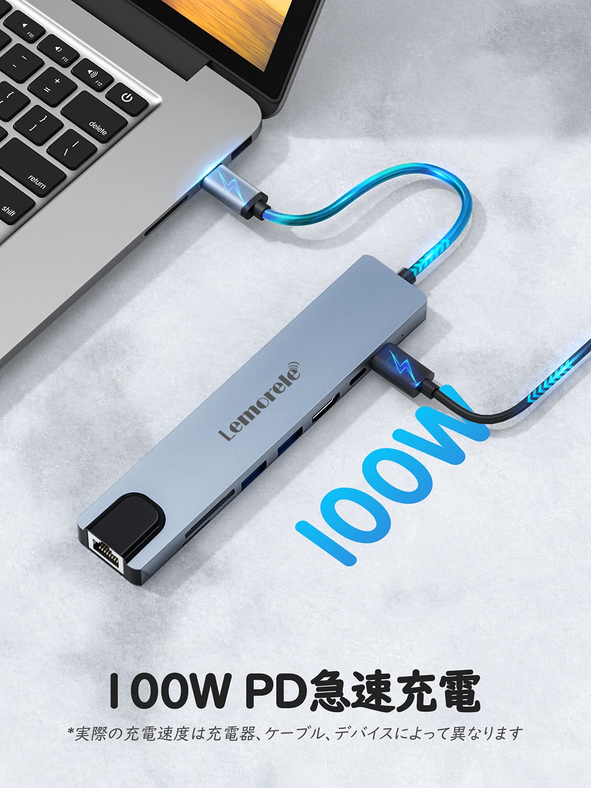 Lemorele 8 w 1 koncentrator USB C, stacja dokująca z 4K HDMI, RJ45 Ethernet, porty USB, 100 W PD, czytnik kart SD/TF do MacBook Pro/Air M1, Switch, Chromecast