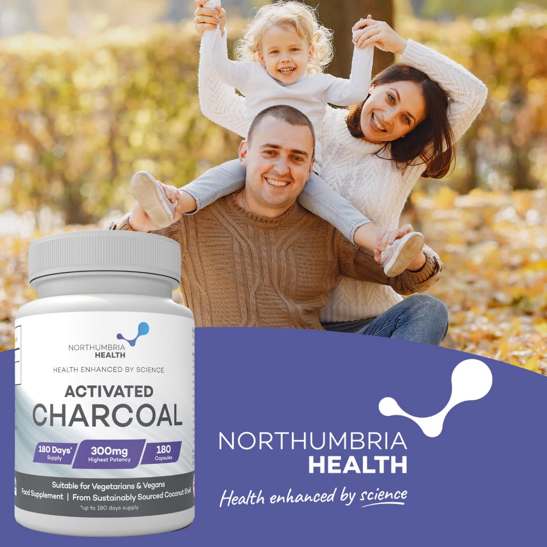 Buy Activated Charcoal Capsules 300mg per Capsule, 180 Vegan Capsules, Reduce Flatulence, Gas