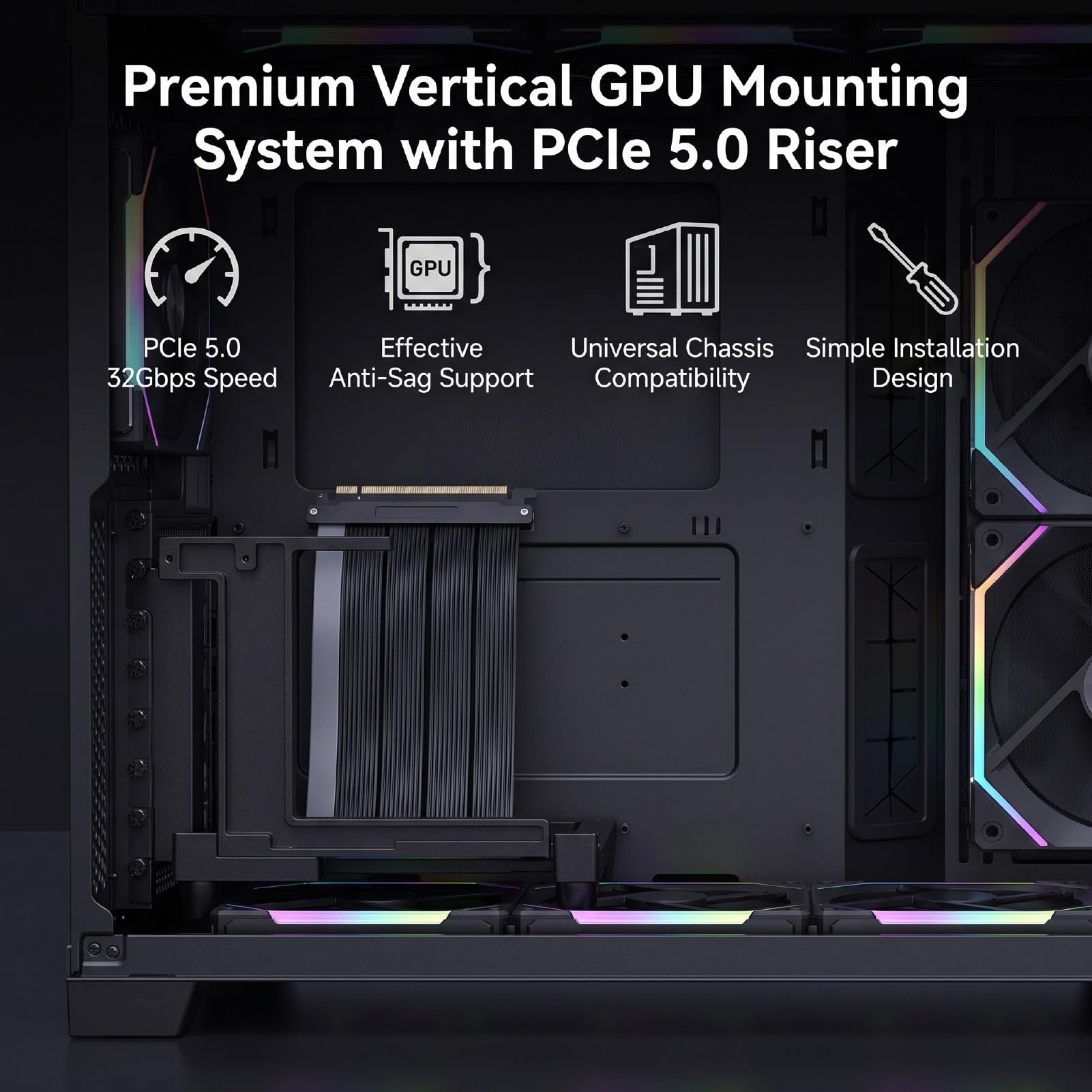 Tangxi PCIE 5.0 Kabel Riser z Pionowym Uchwytem do Montażu Karty Graficznej