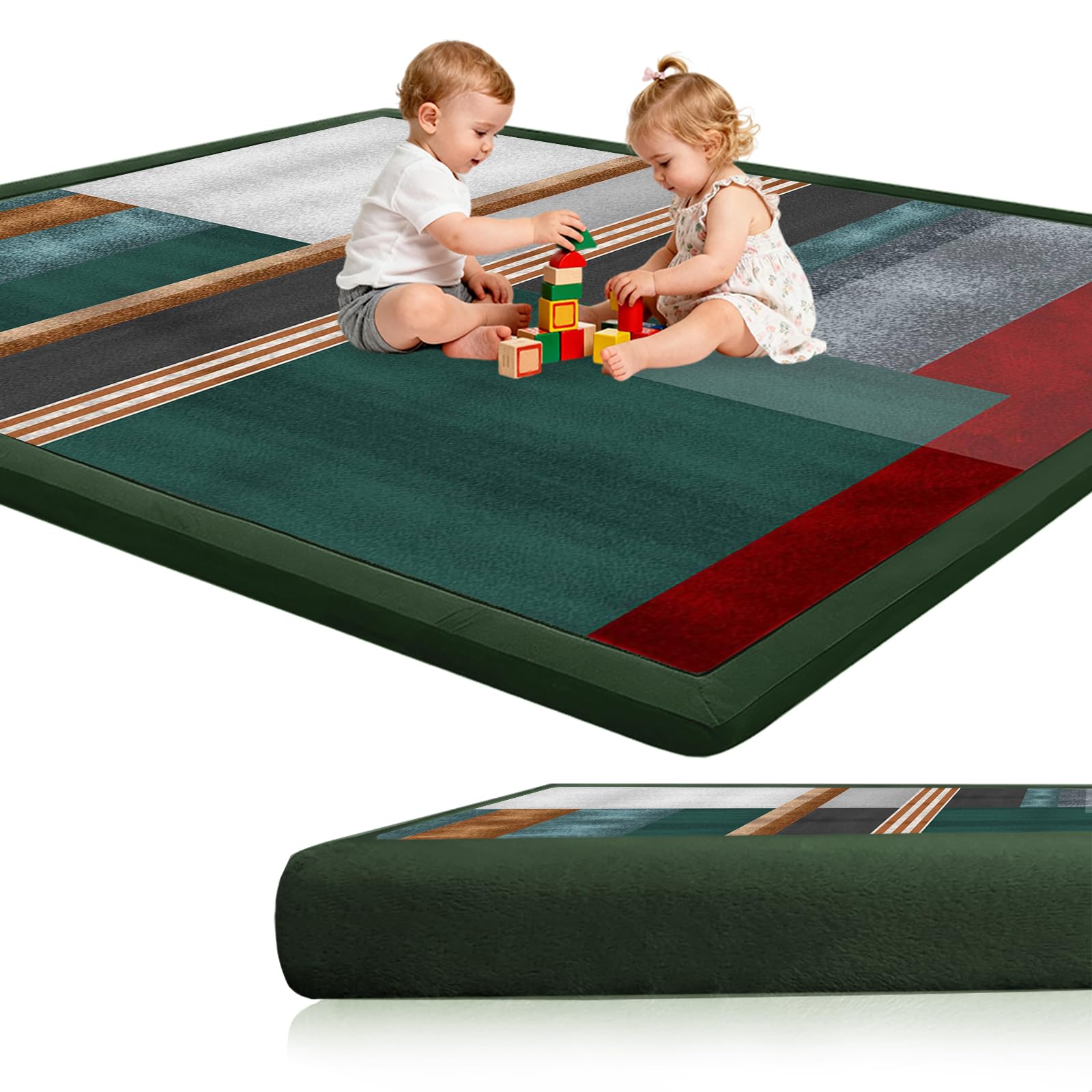 Alfombras suaves de tatami Voxirum con base antideslizante lavable para niños