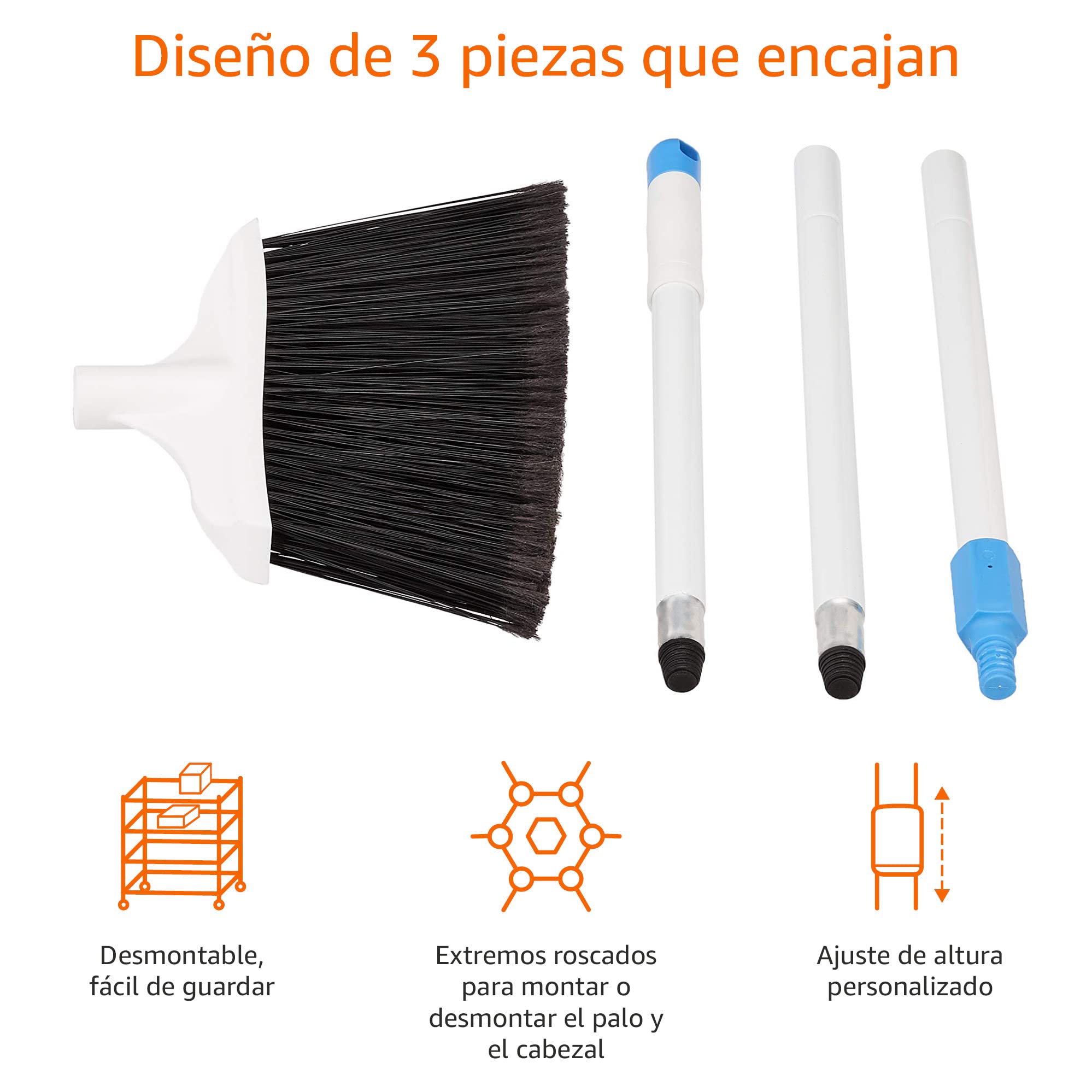 Amazon Basics Cepillo para trabajos difíciles, azul y blanco