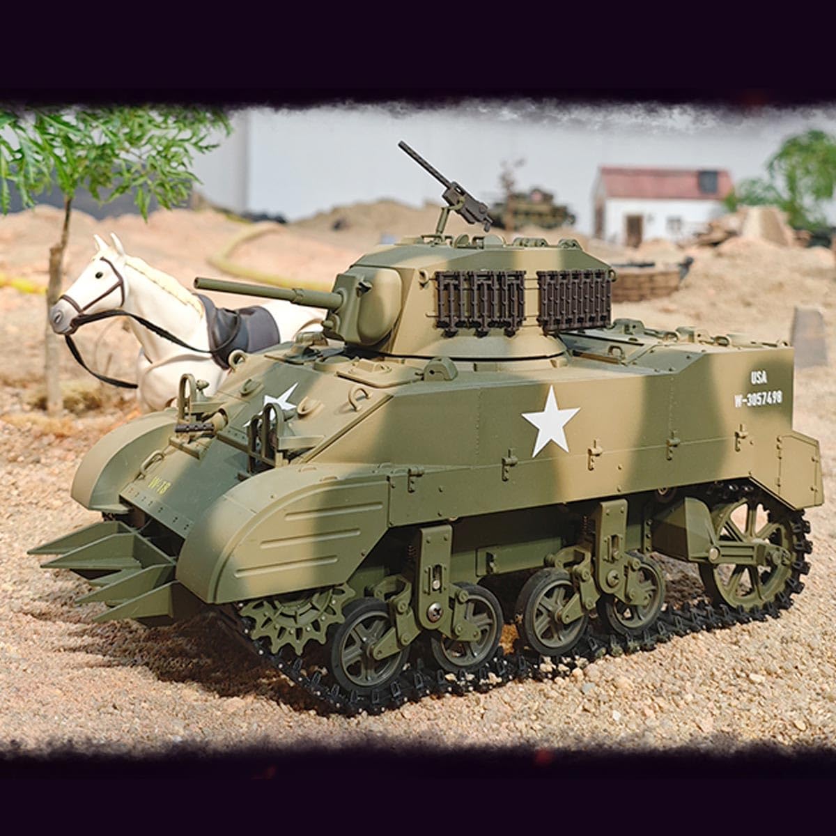 Amazon.co.jp: WOWOBONTOY RC戦車 1/16 2.4G US M5A1 スチュアート軽