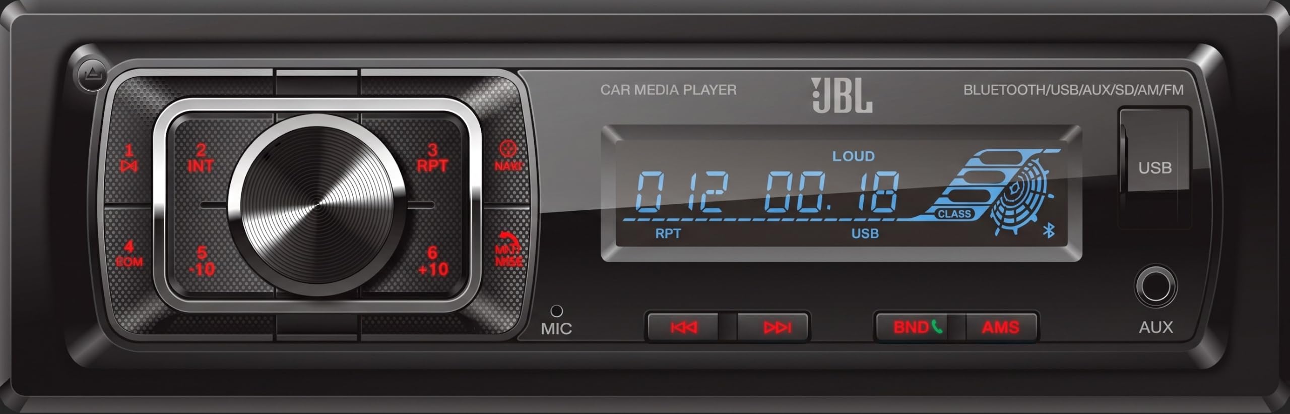 JBL Celebrity 150 Radio Coche Bluetooth por Harman Kardon Am/FM Auto Radio | 1 DIN Universal con Pantalla Desmontable y función de Manos Libres Coche Bluetooth, 4x50W, USB, SD, AUX y 2 Salidas RCA