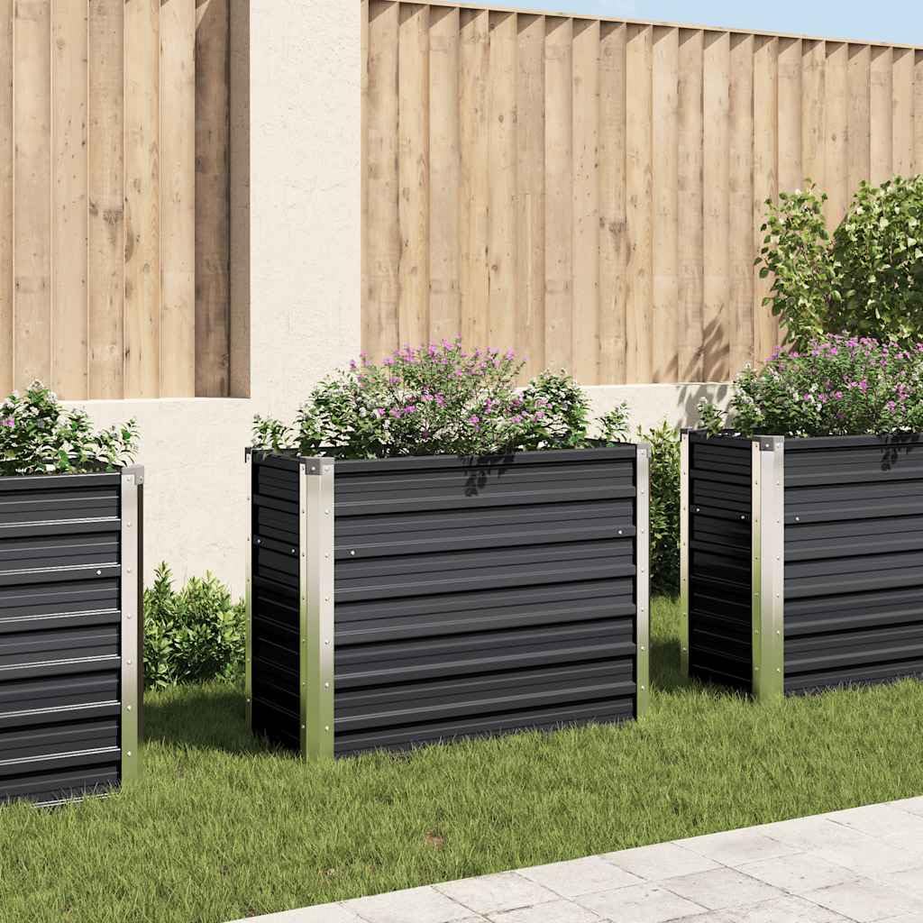 Podwyższona donica ogrodowa brązowa 100x40x45 cm z ocynkowanej stali, duża podniesiona grządka do sadzenia kwiatów warzyw i ziół na taras balkon patio