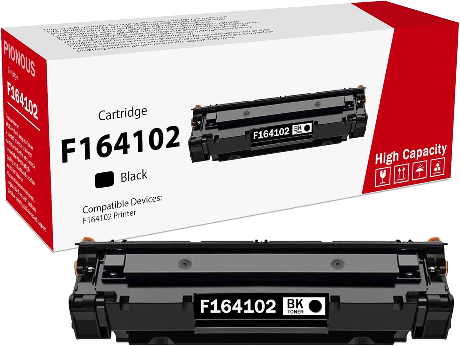 F164102 Black Toner Cartridge (1-Pack) - PINOS Compatible F164102 Toner Cartridge Replacement for Canon F164102 Black Toner Cartridge Work with F164102 Printer