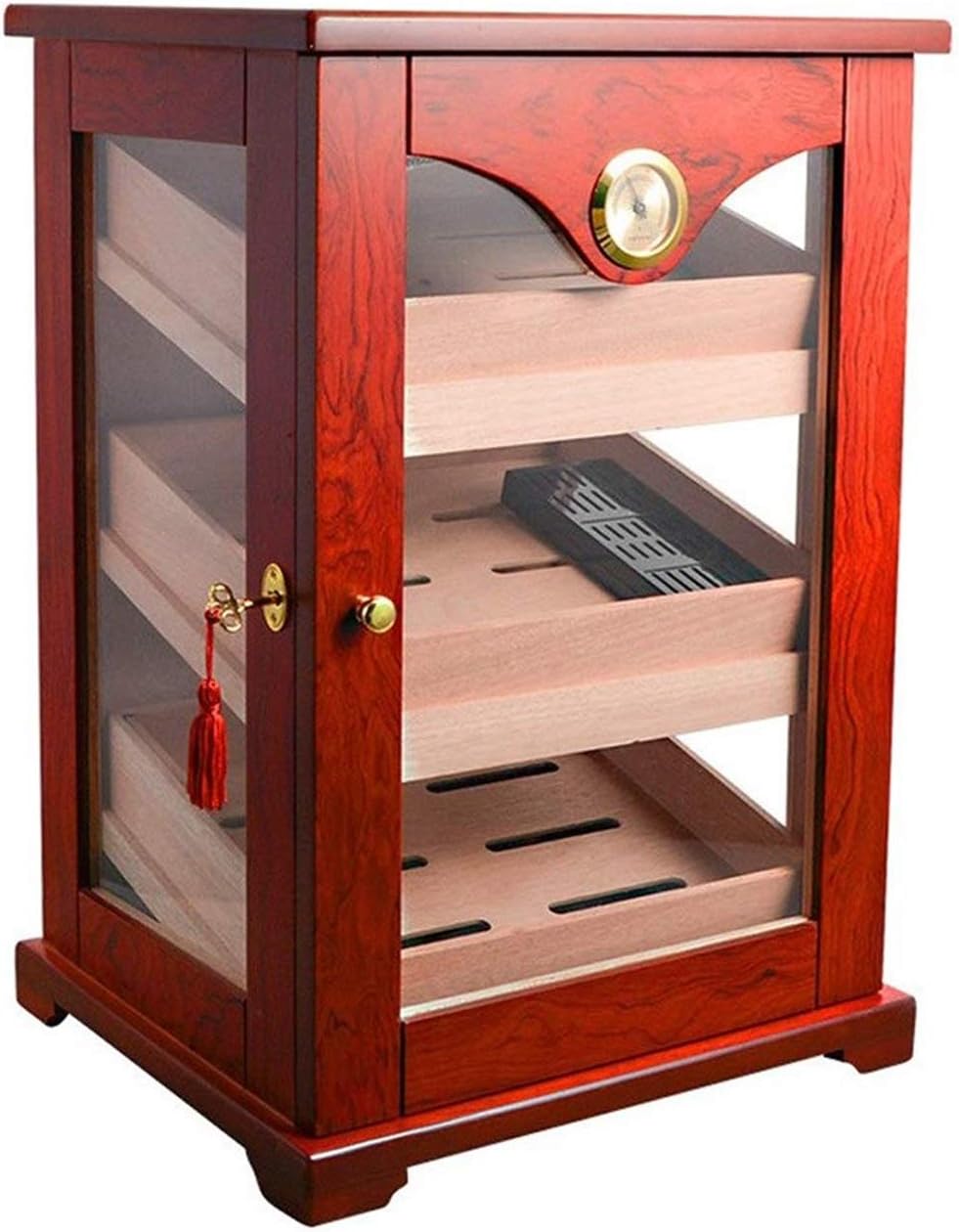 QHYXT Spanischer ZedernholzHumidor, große Kapazität, ZigarrenHumidor