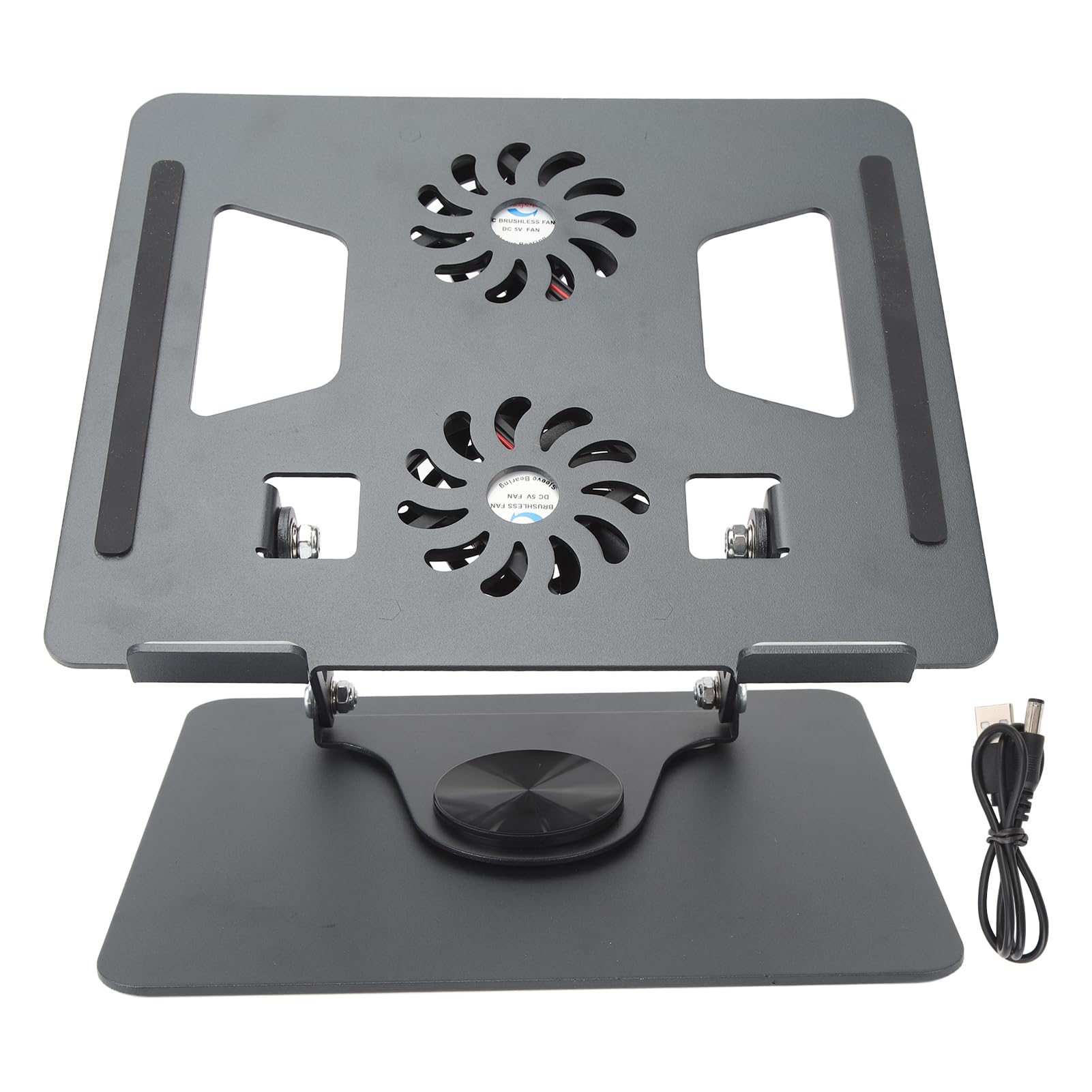 Sxhlseller Supporto per Laptop Regolabile in Continuo con Ventola di Raffreddamento, Supporto per Laptop in Alluminio Ruotabile a 360° per Dispositivi da 11-17,3 Pollici, per Computer Ergonomico