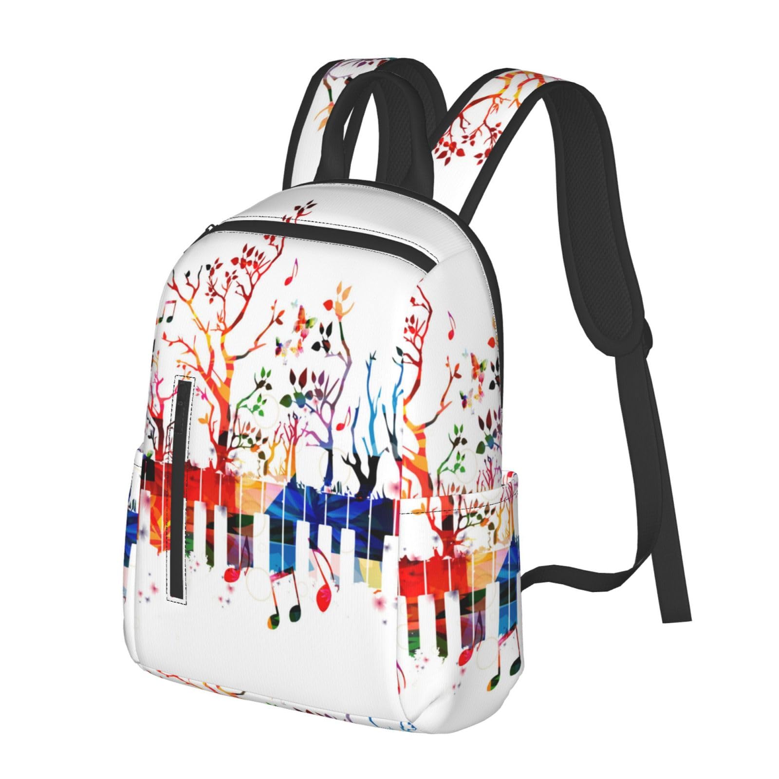 Colorato Tastiera Pianoforte Nota Musicale Stampato Zaino leggero Borsa da viaggio Zaino Casual