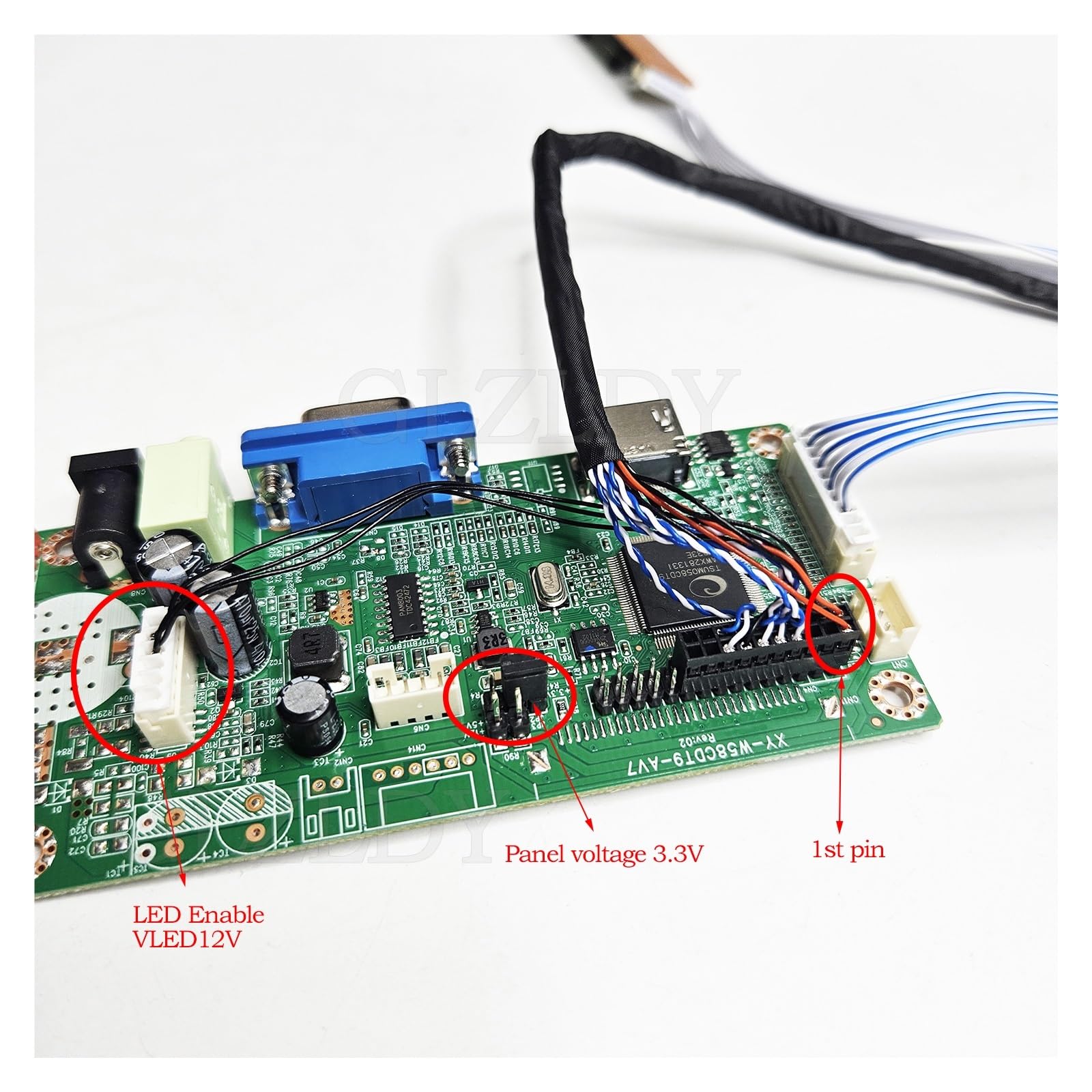 Kit Monitor HSD121PHW1-A01 A03 HSD110PHW1-A00 Kit Driver EDP HDMI + VGA 1366x768 30 Pin | Kit driver EDP LED for scheda driver controller pannello schermo LED LCD(HSD121PHW1-A03)