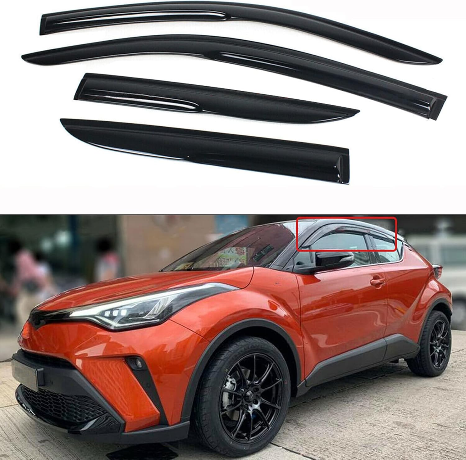 Side Window Visors Deflectors Rain Guard Replacement for C-HR CHR 2017 2018 2019 2020