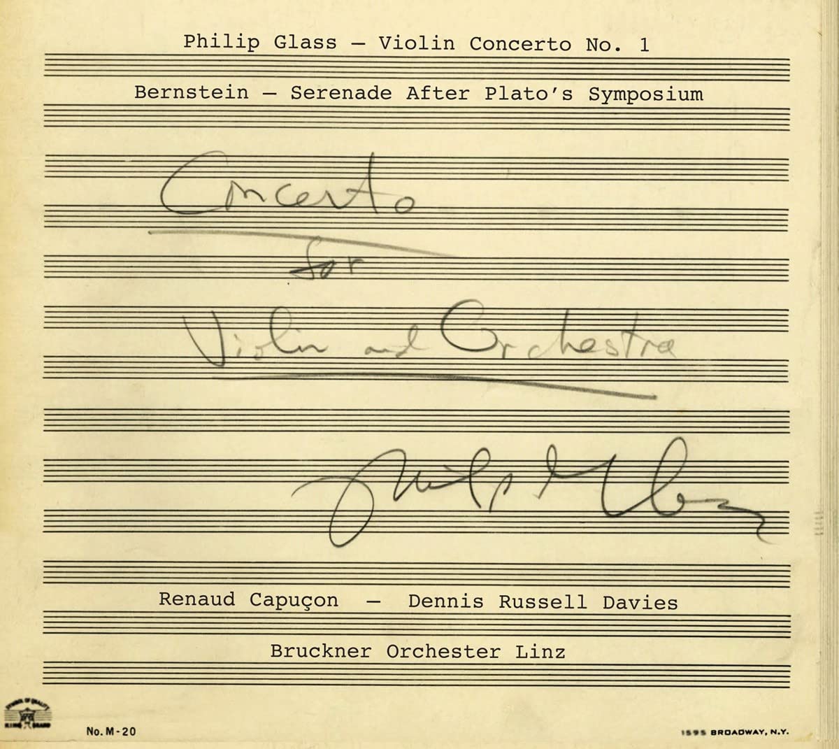Philip Glass: Violin Concerto No.1, Leonard Bernstein: Serenade