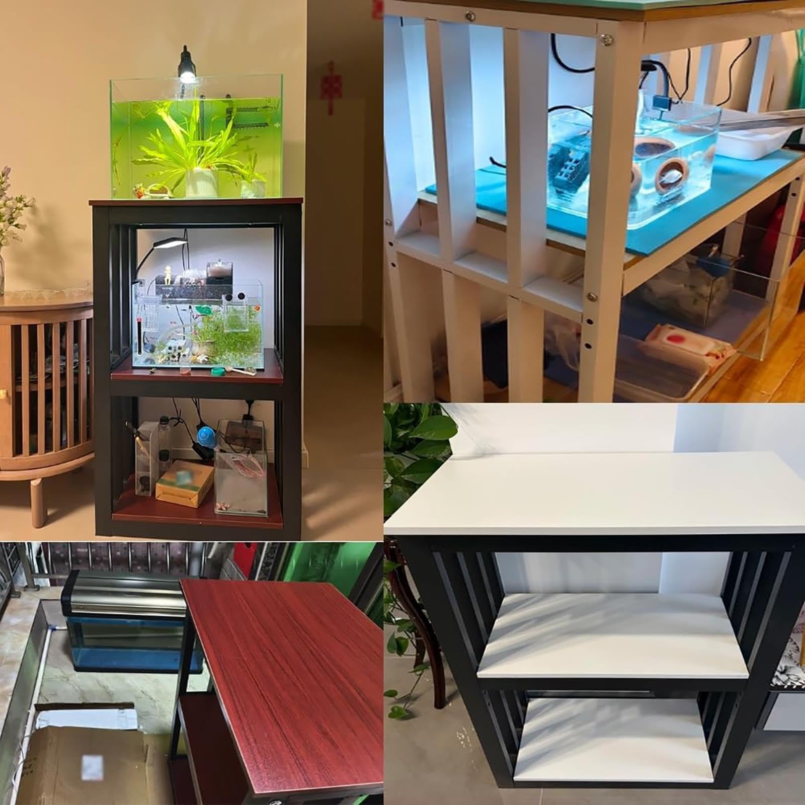 Mobile per Acquario, Acquario con Mobile, Supporto per Acquario | Finitura Effetto Legno, Ripiano Centrale Regolabile, Capacità di Carico 300 kg(White C,100x40x100cm/39x16x28in)