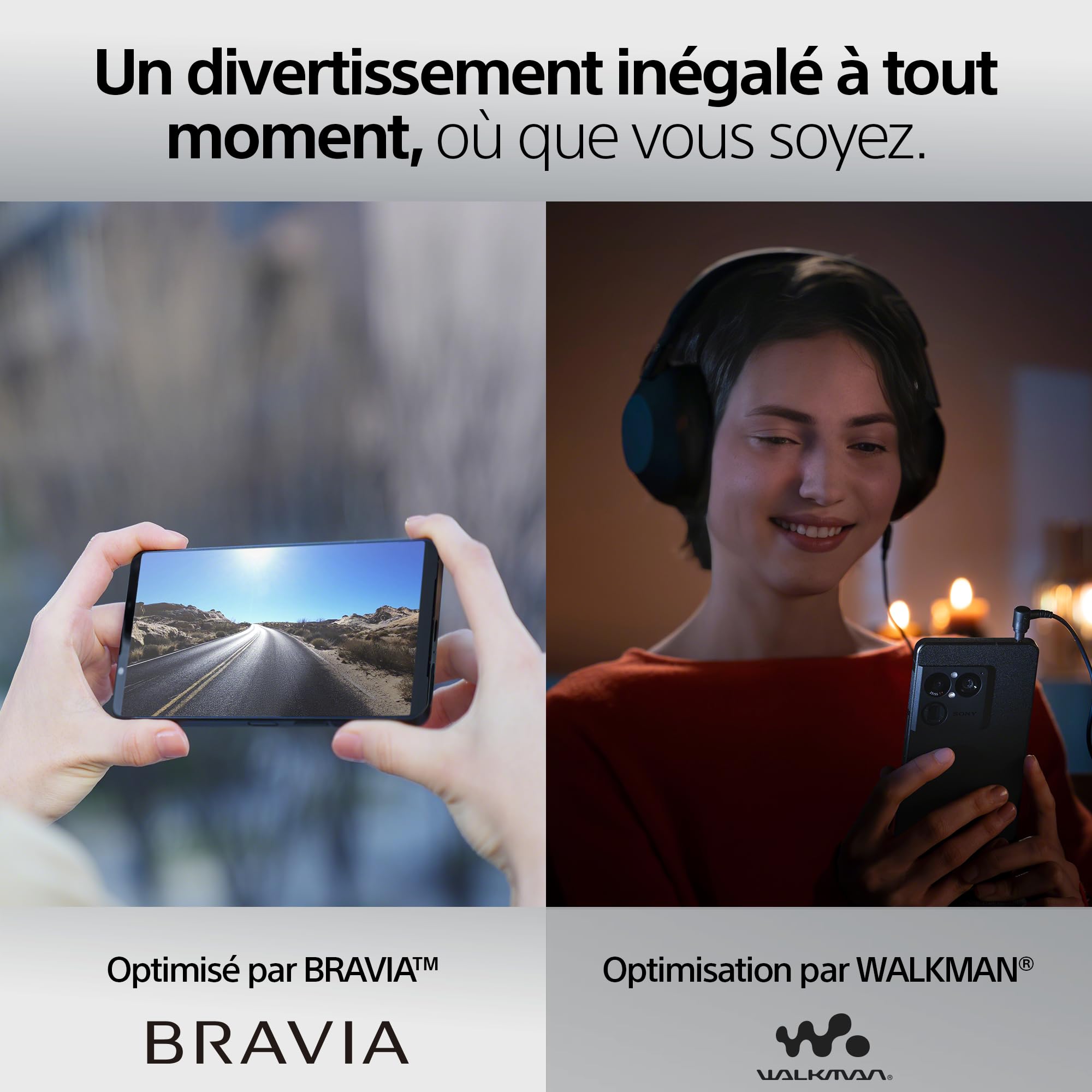 Sony Xperia 1 VIII - 6,5" 19,5:9 FHD+ HDR OLED 120Hz, Triple Objectif avec Nouveau téléobjectif, Xperia AI, Batterie 2 Jours, Audio 3,5 mm, Double SIM, Argent