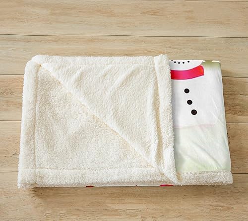 Miniatura 10 de Manfei Christmas Throw Blanket Snowman Xmas Tree Blanket for Couch Sofa, Santa Claus with Deer Bed Blanket for Kids Boys Girls Room Decor, Soft and