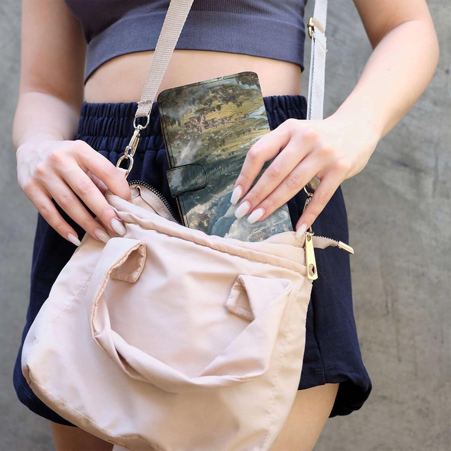Mythical Landscape Mountains Rivers Clutch Purses for Women Long Wallet Coin Pouch Card Holder with ID Window