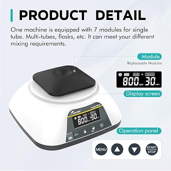 LAB FISH VM500PRO Multi-Tube Vortex Mixer, Digital Timer 0-3000RPM