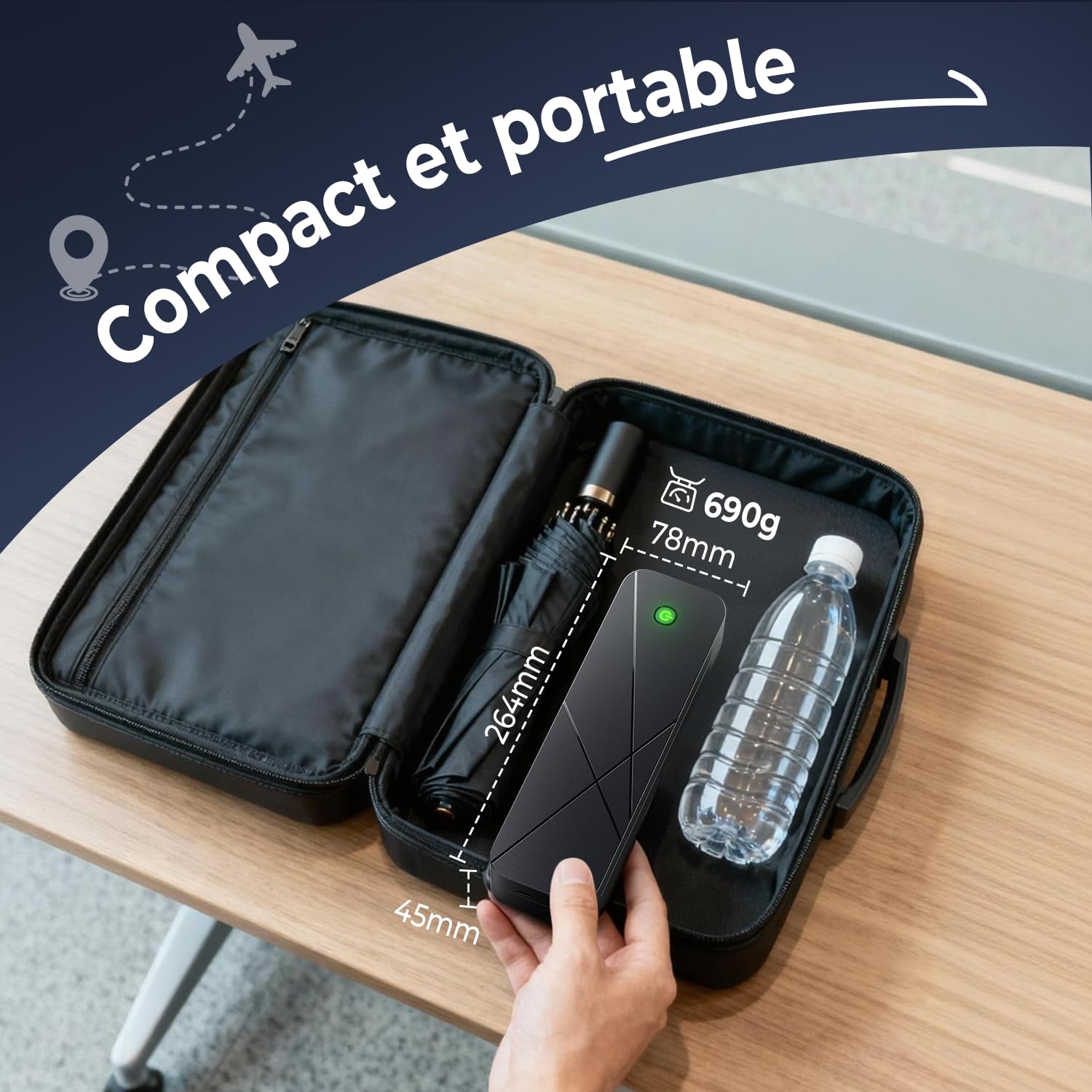 Imprimante Thermique Portable A4 Bluetooth 300 DPI Sans Encre 2600 mAh Compatible Papier A5/B5